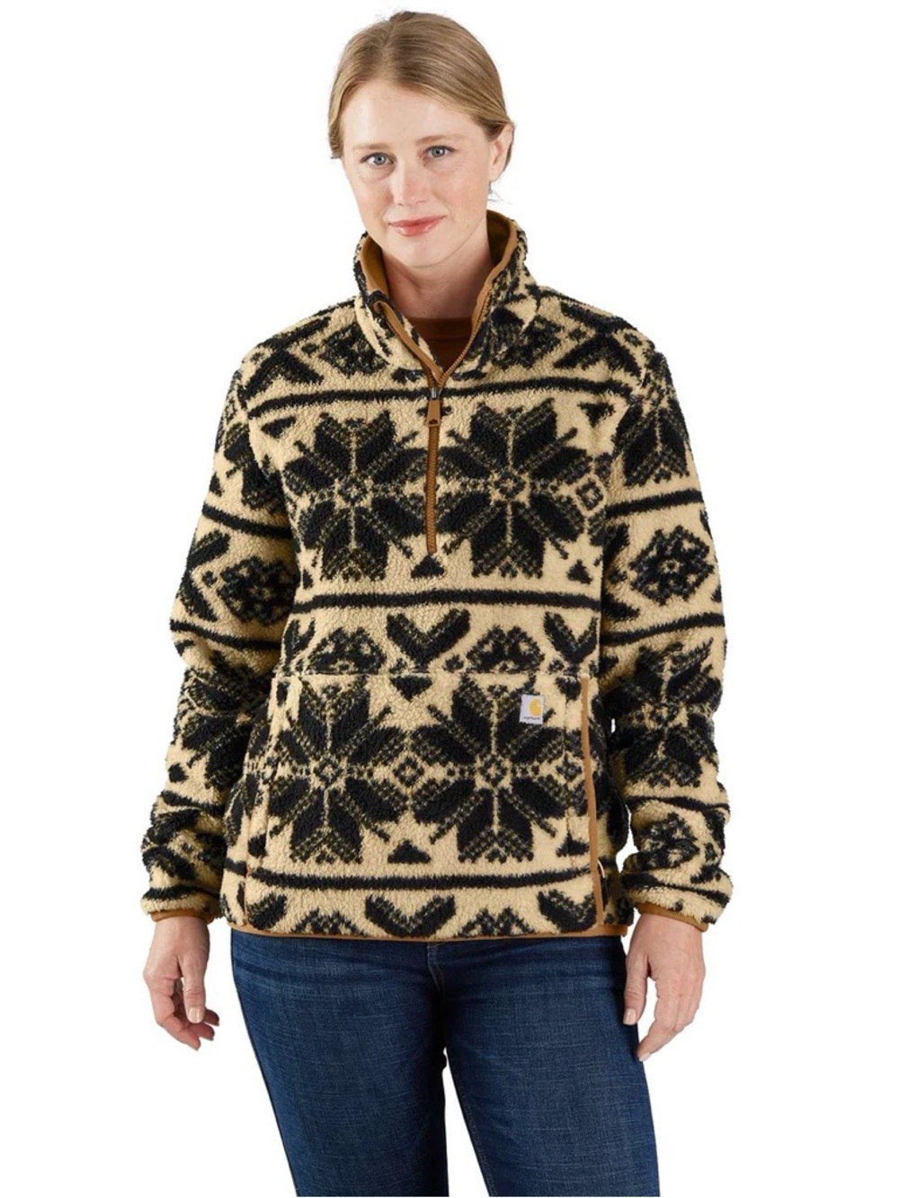 Carhartt Sherpa Fleece Pullover - Black & Cream